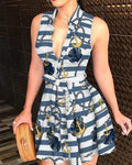 1578# ebay AliExpress Amazon Hot selling hot style V-neck straps Fashion sexy printed dress