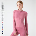 New sports jacket women's autumn and winter fitness clothes stand-up collar casual running jacket quick-drying tight-fitting yoga top