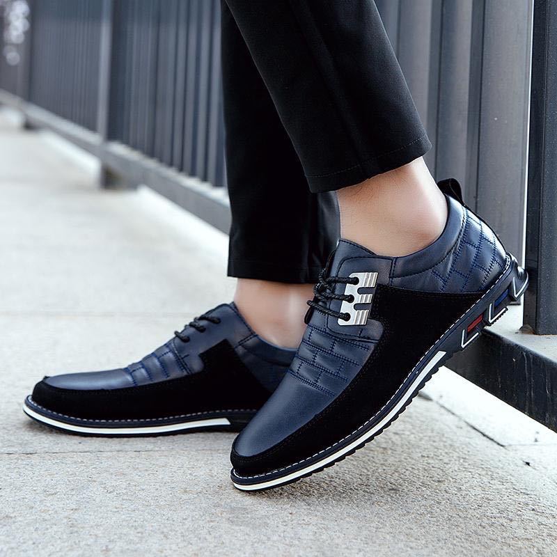 Cross-border 51.52.53 large size checkered embroidery business casual men's shoes manufacturers trend new style slip-on shoes