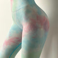 AliExpress European and American ins hot tie-dye yoga suit sexy seamless knitted fitness sports tight suit female