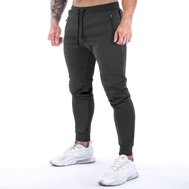 European and American cross-border new muscle fitness sports trousers men's back hanging towel small foot training pants direct sales wholesale