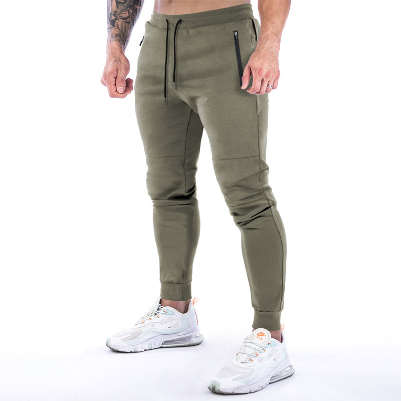 European and American cross-border new muscle fitness sports trousers men's back hanging towel small foot training pants direct sales wholesale