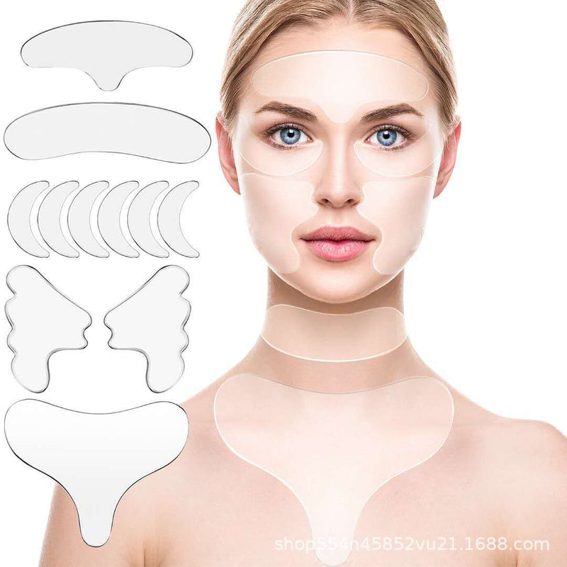 Cross-border silicone anti-wrinkle beauty stickers manufacturers silicone anti-adhesive forehead stickers face stickers eye stickers neck stickers chest stickers can be customized