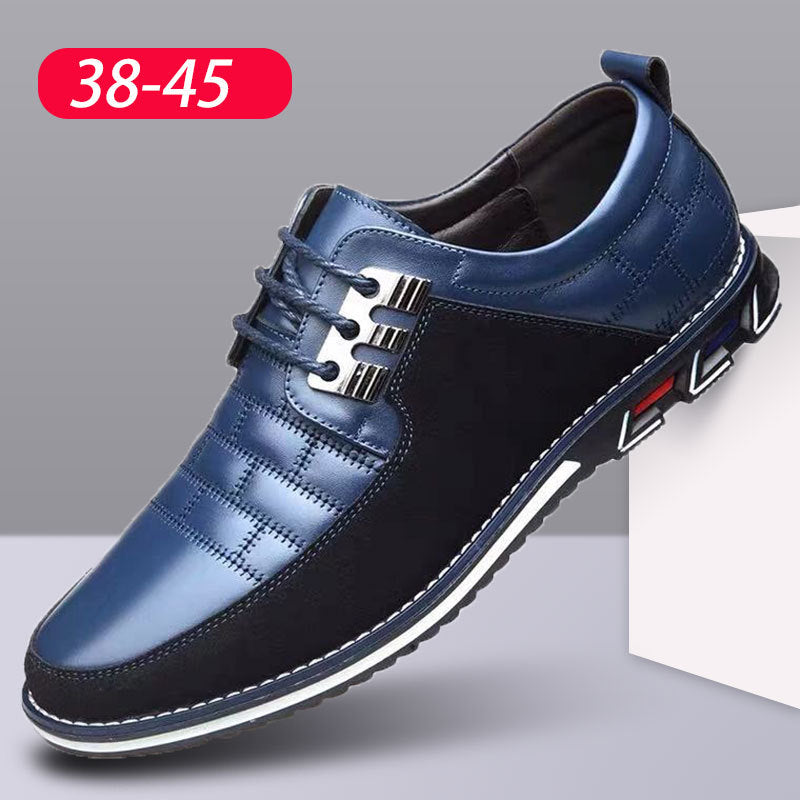 Cross-border 51.52.53 large size checkered embroidery business casual men's shoes manufacturers trend new style slip-on shoes