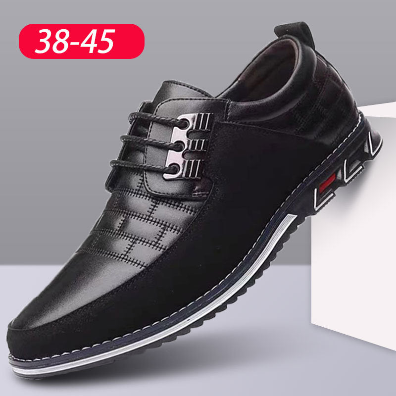 Cross-border 51.52.53 large size checkered embroidery business casual men's shoes manufacturers trend new style slip-on shoes