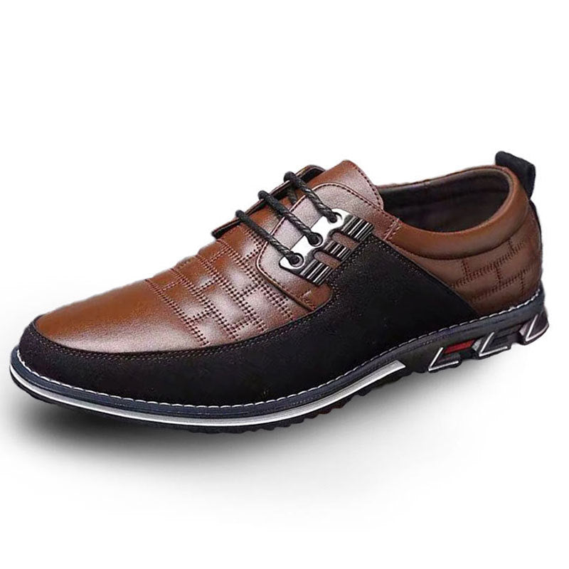 Cross-border 51.52.53 large size checkered embroidery business casual men's shoes manufacturers trend new style slip-on shoes