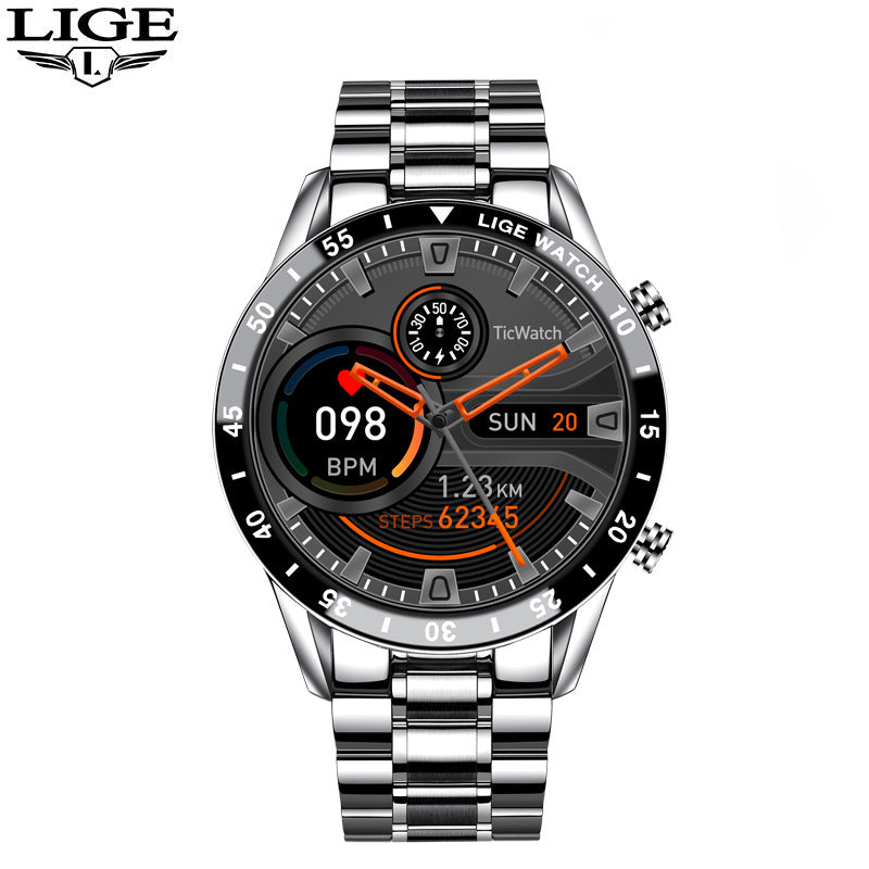 LIGE/Bangwei Multifunctional Smart Watch Bluetooth Call Pedometer Blood Pressure Heart Rate Detection Waterproof Watch