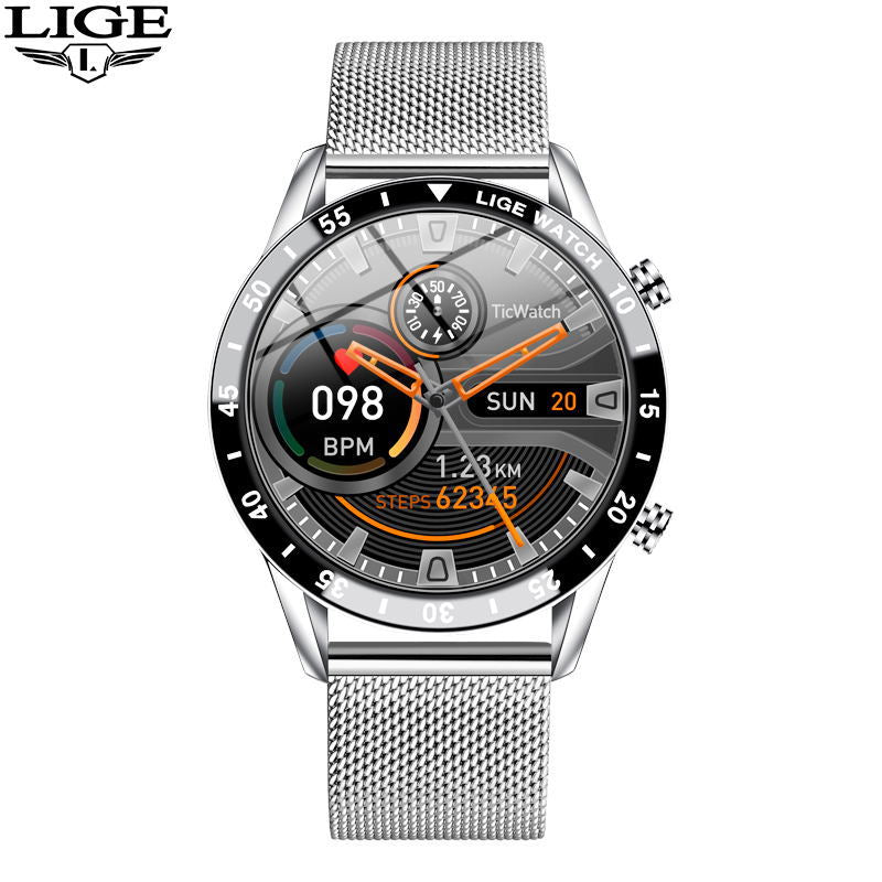 LIGE/Bangwei Multifunctional Smart Watch Bluetooth Call Pedometer Blood Pressure Heart Rate Detection Waterproof Watch