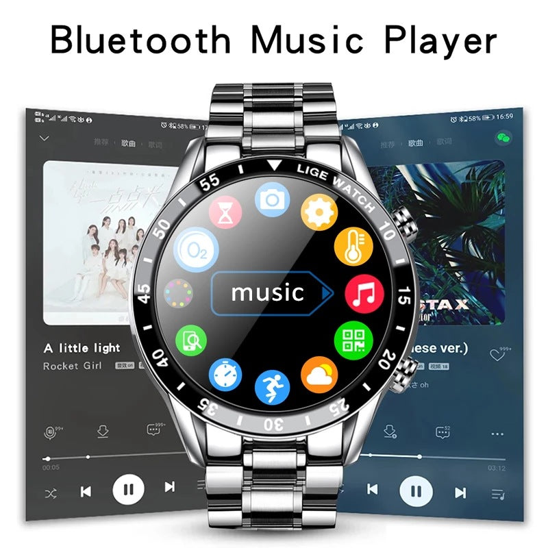 LIGE/Bangwei Multifunctional Smart Watch Bluetooth Call Pedometer Blood Pressure Heart Rate Detection Waterproof Watch