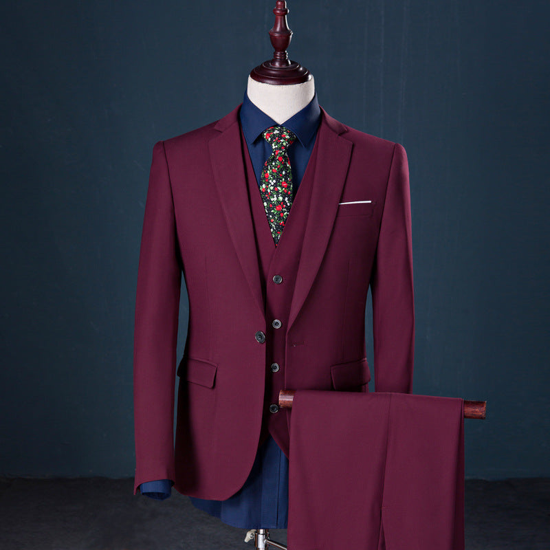 Amazon's cross-border hot-selling men's Korean-style slim-fit suit suit men's large size business casual groom's dress suit