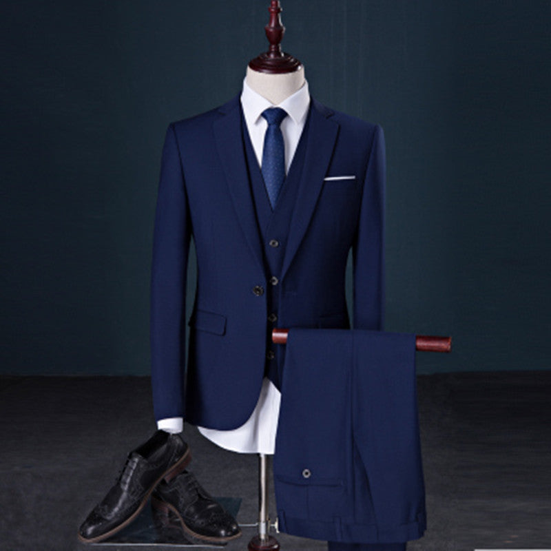 Amazon's cross-border hot-selling men's Korean-style slim-fit suit suit men's large size business casual groom's dress suit