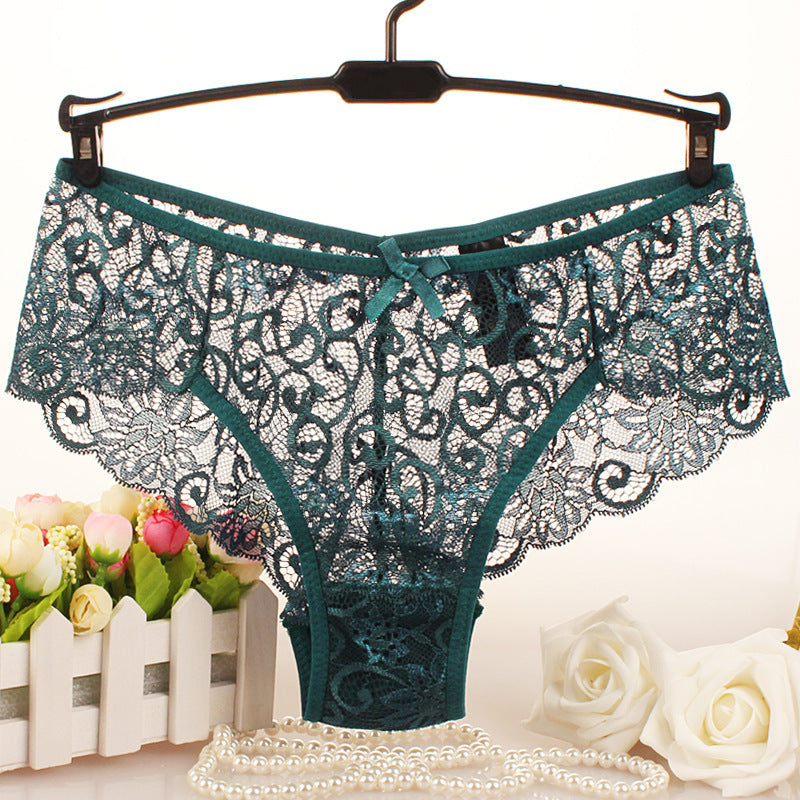 Cross-border foreign trade lace seamless sexy underwear women's waist transparent lace cotton jacket women's briefs