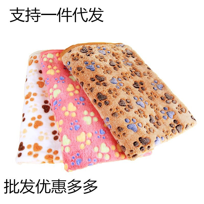 Wholesale pet blanket four seasons universal blanket warm flannel paw print blanket cat dog blanket dog seat cushion