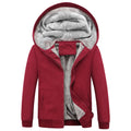 Autumn and winter men's light version solid color hooded plus velvet thickened cardigan jacket youth 2023 new warm tops