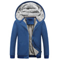 Autumn and winter men's light version solid color hooded plus velvet thickened cardigan jacket youth 2023 new warm tops