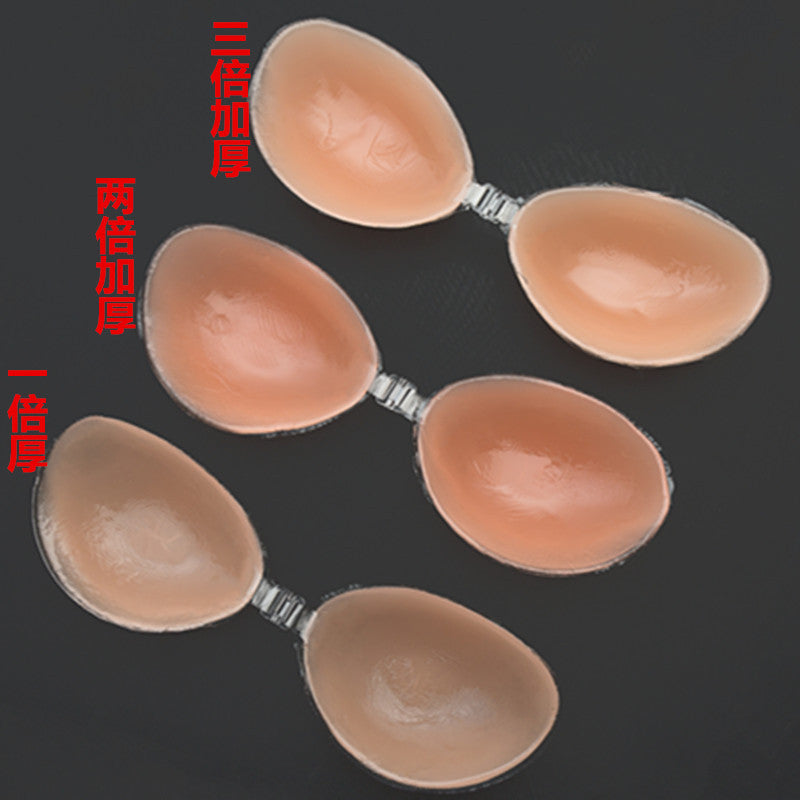 Breast paste breast paste invisible bra thickened waterproof swimming strapless bride wedding dress silicone underwear lifting goddess