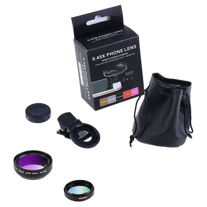 Universal clip universal mobile phone professional 37MM 0.45X 49UV super wide-angle + macro two-in-one mobile phone lens