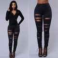 AliExpress wish Amazon ebay new European and American ripped jeans women's pencil pants women's jeans