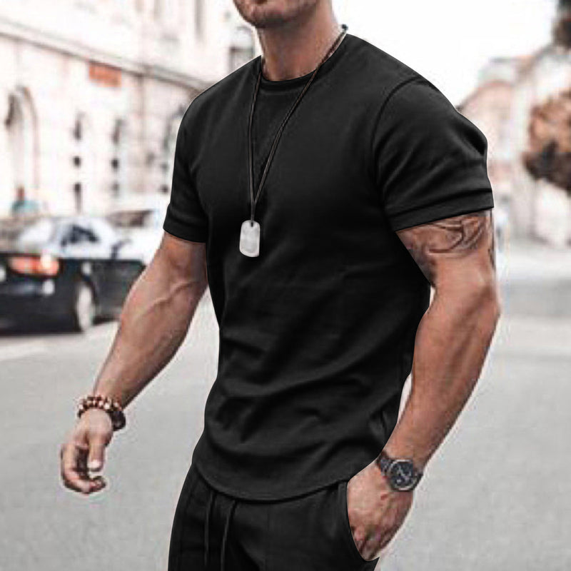 2021 new Amazon ebay hot style men's summer short-sleeved shorts suit sports casual suit men's