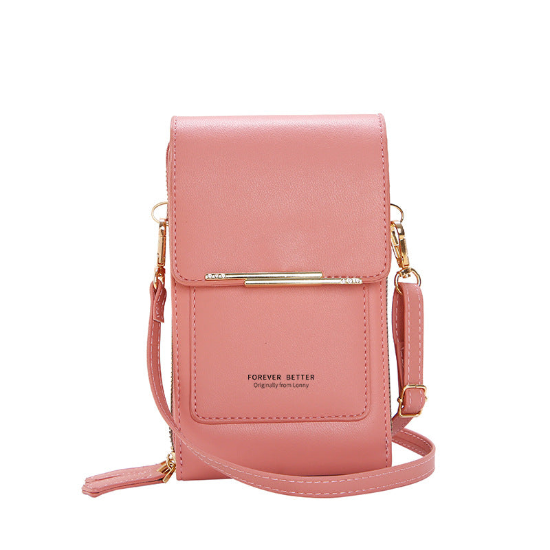 Touch screen mobile phone bag female small messenger cute small bag for mobile phone fashion key coin purse vertical