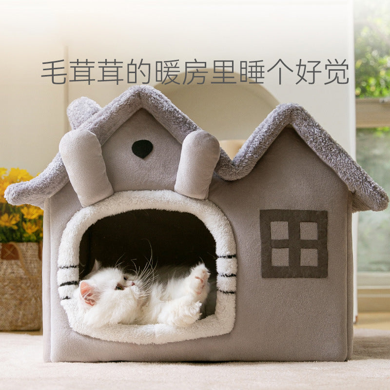 Double roof detachable and washable dog house four seasons universal cat bed autumn and winter tent dog bed pet bed cat house dog house dog house