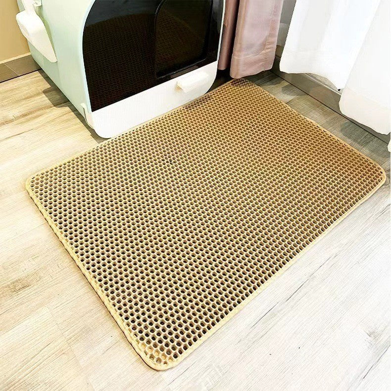 Cat litter mat eva double-layer pet floor mat removable and washable litter control mat cat supplies direct from the source manufacturer