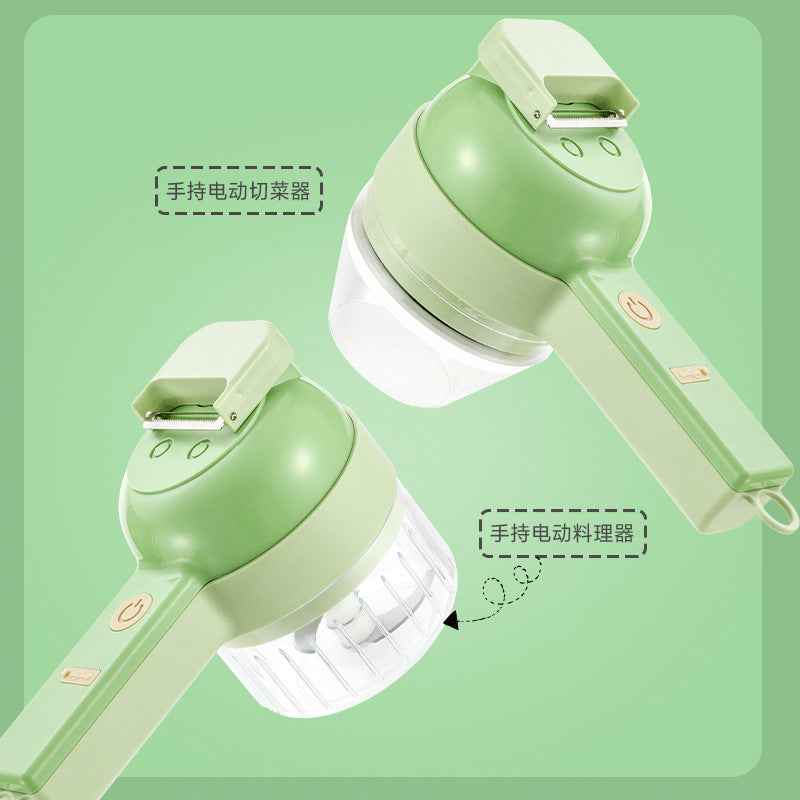 New Gatling hand-held vegetable cutter wireless electric cooking machine slicer portable kitchen pull garlic garlic artifact