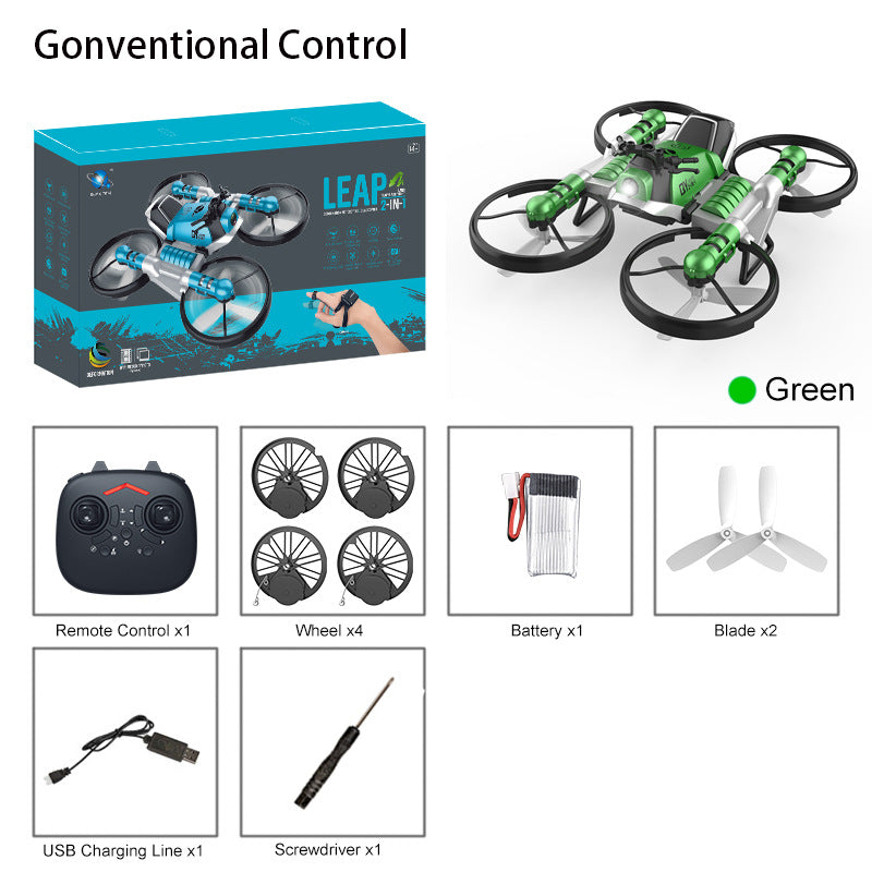 Land and air folding deformation motorcycle quadcopter gesture sensing aerial drone remote control aircraft toy