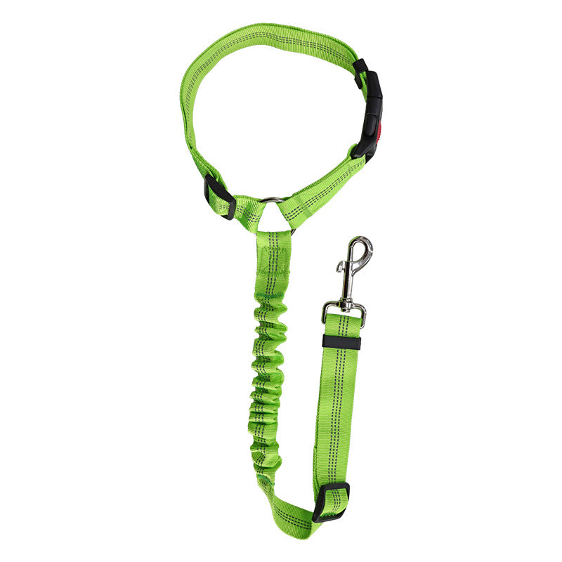 Pet car safety rope dog leash ring elastic retractable reflective strip dog leash wholesale