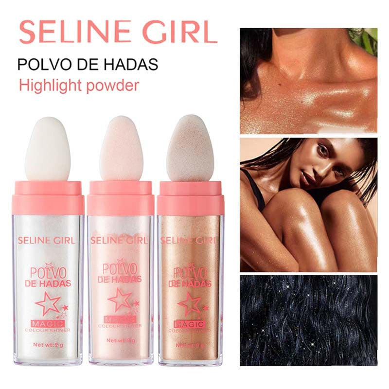 Fairy high light pat powder body highlight brighten natural three-dimensional volume repair blush flash powder cross-border tremolo makeup