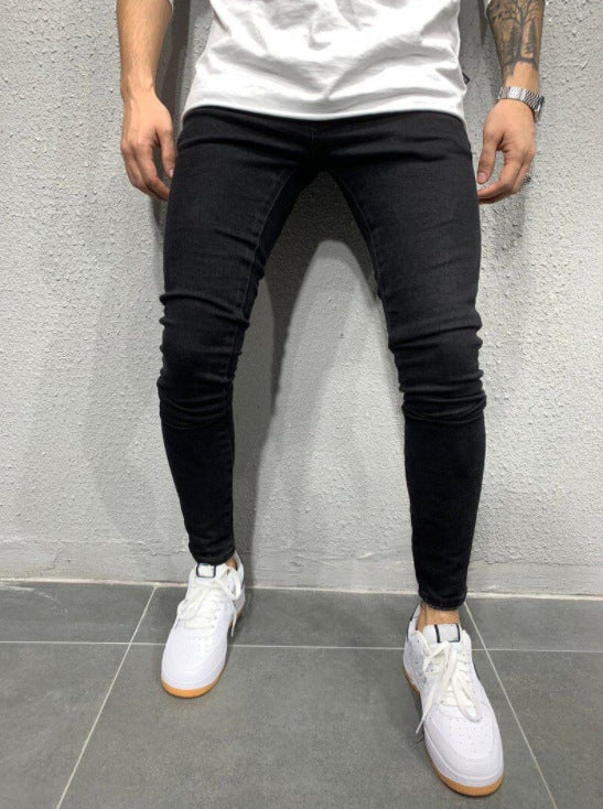 High quality European and American men's stretch skinny jeans