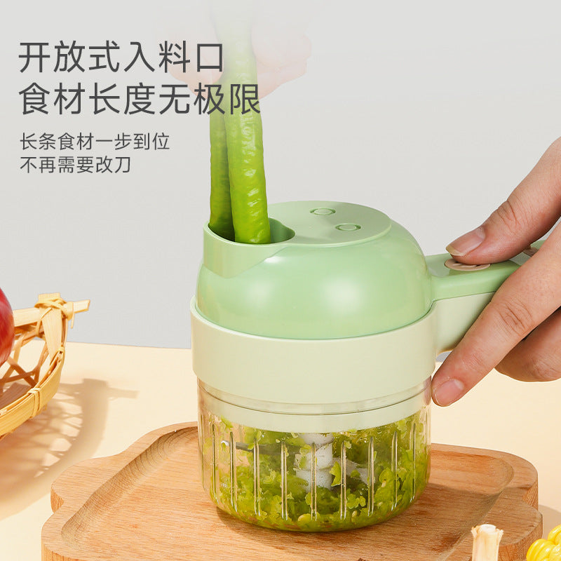 New Gatling hand-held vegetable cutter wireless electric cooking machine slicer portable kitchen pull garlic garlic artifact