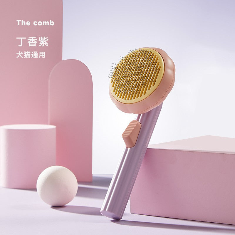 Strictly select new pet combs to remove floating hair comb one-key fading cat brush dog long and short hair self-cleaning comb open knot comb