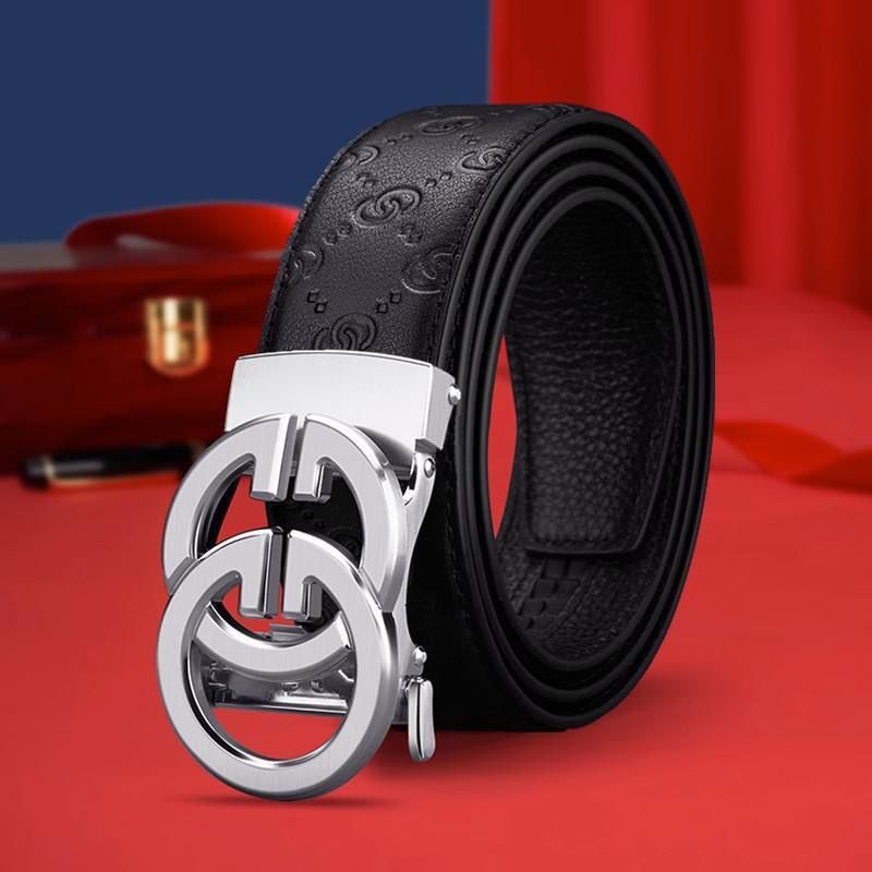 Men's leather belt automatic buckle business trend new style belt high-end cowboy versatile youth fashion belt
