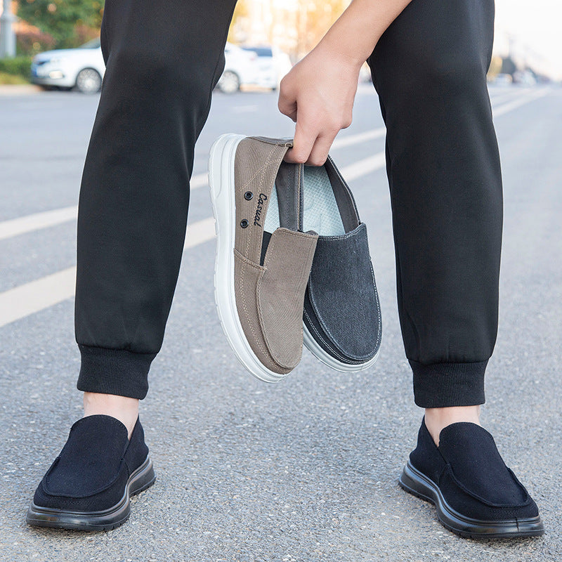 Men's Shoes Foreign Trade 48 Size Men's Slip-On Casual Canvas Shoes Lightweight Soft Sole Dad's Shoes Driving Shoes