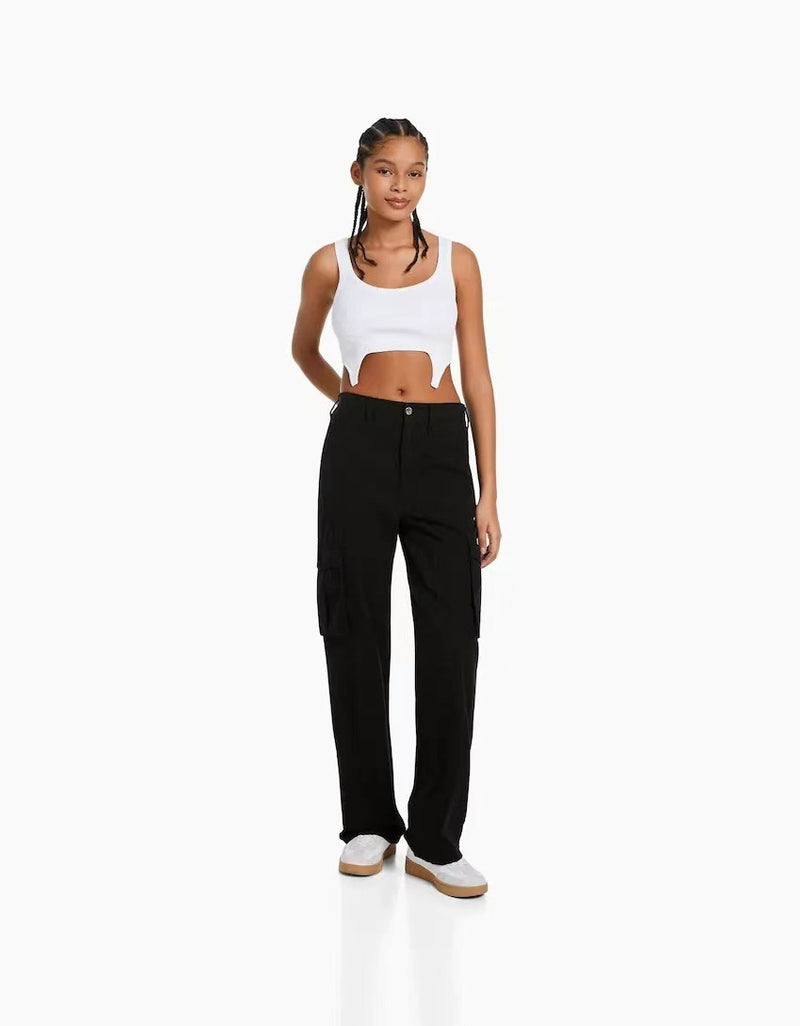 2023 Cross-border Summer New Casual Versatile Army Green Overalls Hot Girls High Waist Slim Pants Women's Trendy