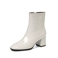 2021 autumn and winter new retro short boots women's Korean version round toe middle heel side zipper net red skinny boots fashion boots