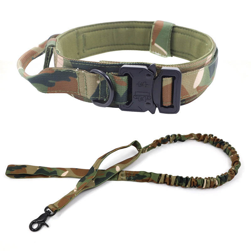 Amazon Explosive Tactical Collar Leash Pet Collar Nylon Medium and Large Dog Army Dog Training Dog Collar