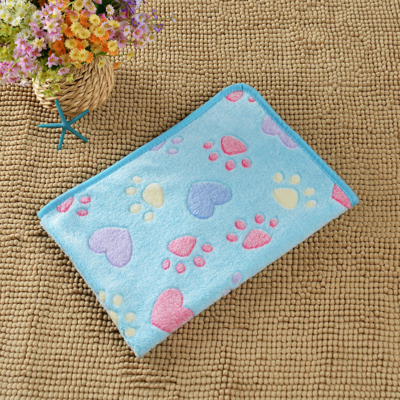 Wholesale pet blanket four seasons universal blanket warm flannel paw print blanket cat dog blanket dog seat cushion