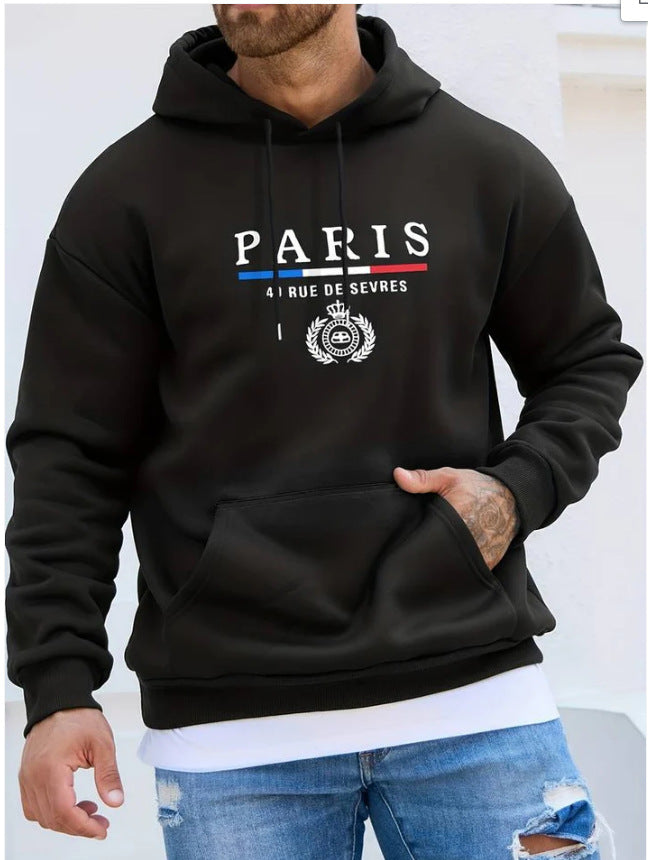 European and American all-match Christmas theme sweatshirt with full print floral Christmas elements and letter hooded sweatshirt with casual style