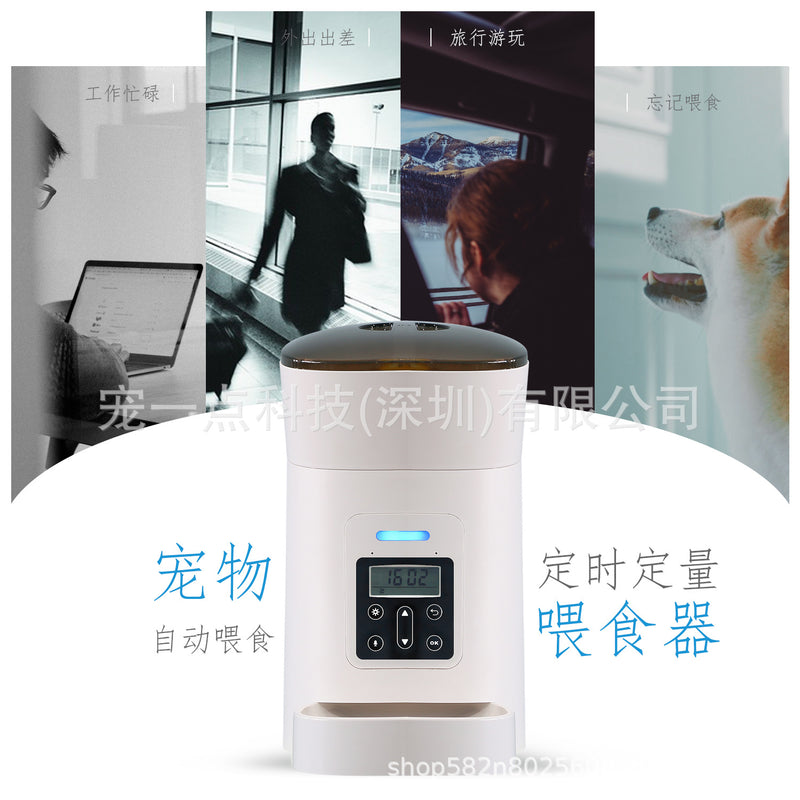 Pet Feeder Automatic Feeder Timing Quantitative 4L Capacity Button Basic Model Remaining Grain Alarm