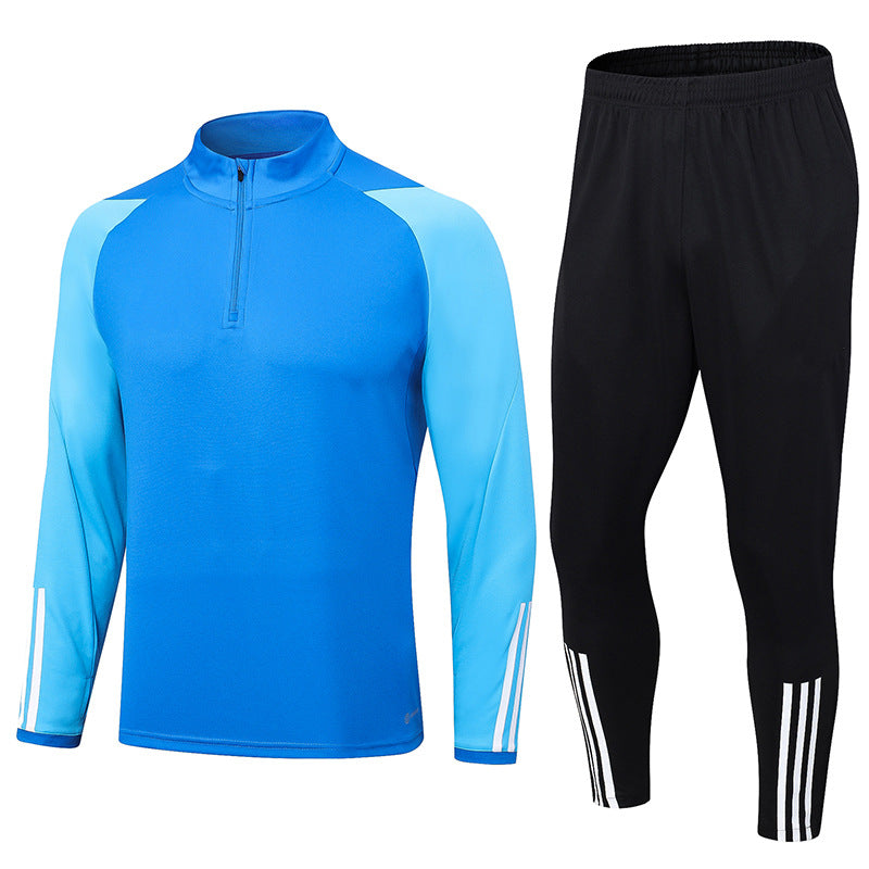 Half zipper long sleeve trousers suit training suit club basic football uniform jersey long zipper logo foreign trade