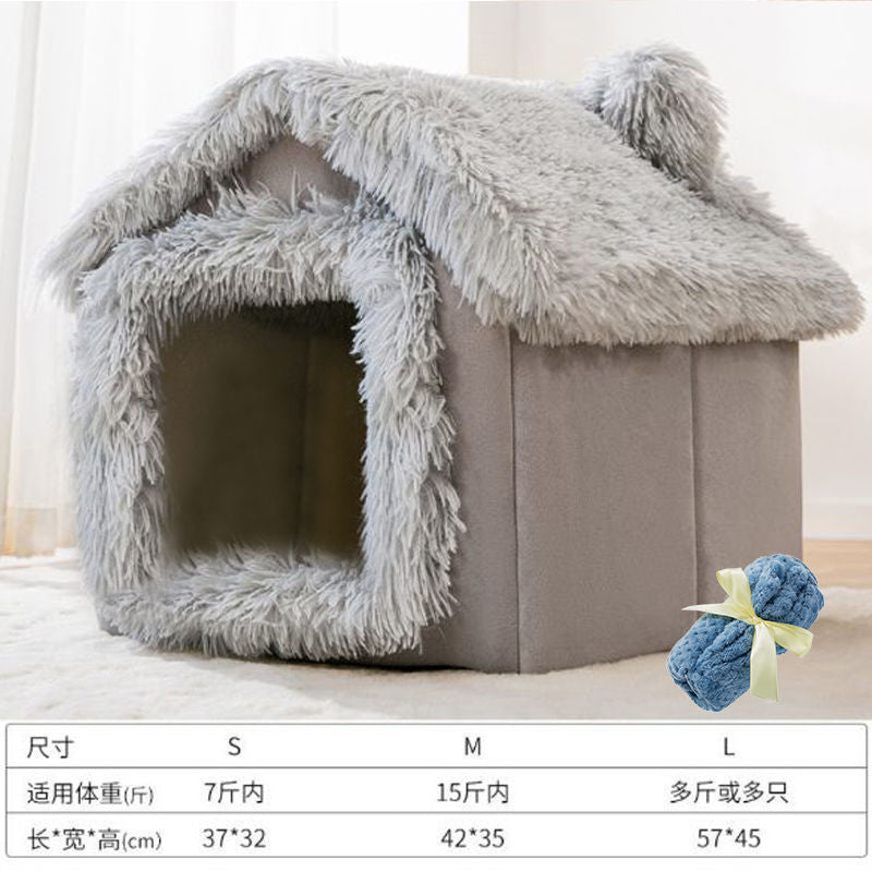 Double roof detachable and washable dog house four seasons universal cat bed autumn and winter tent dog bed pet bed cat house dog house dog house