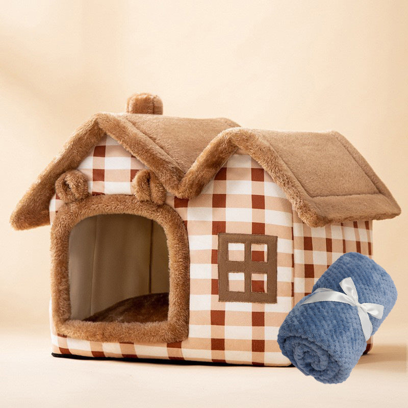 Double roof detachable and washable dog house four seasons universal cat bed autumn and winter tent dog bed pet bed cat house dog house dog house