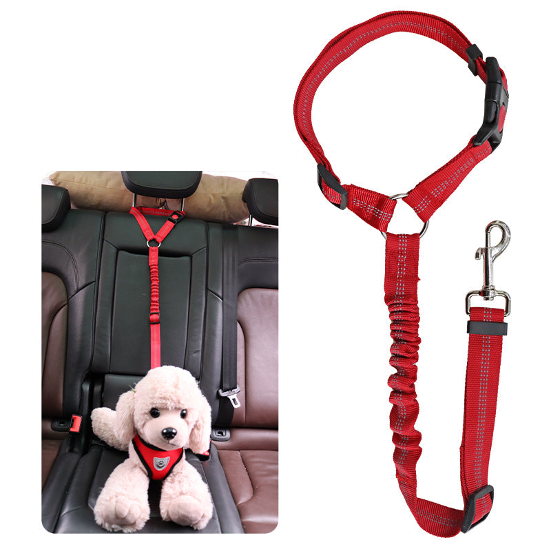 Pet car safety rope dog leash ring elastic retractable reflective strip dog leash wholesale