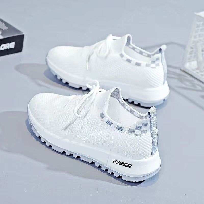 2023 Spring, Summer and Autumn New Women's Shoes Feiwei Breathable Running Shoes Front Lace Up Women's Casual White Shoes Soft Sole Shoes