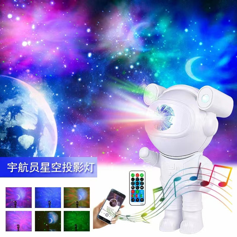 Cross-border astronaut starry sky projector light astronaut bluetooth music aerospace northern lights projector atmosphere night light