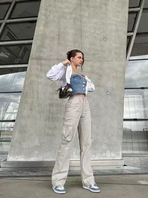 2023 Cross-border Summer New Casual Versatile Army Green Overalls Hot Girls High Waist Slim Pants Women's Trendy