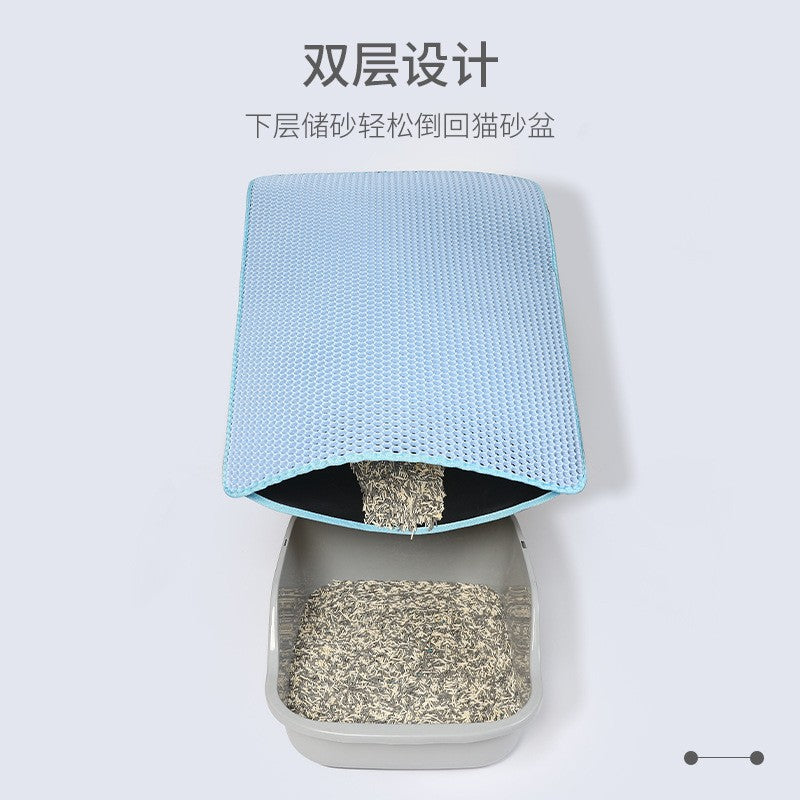 Cat litter mat eva double-layer pet floor mat removable and washable litter control mat cat supplies direct from the source manufacturer