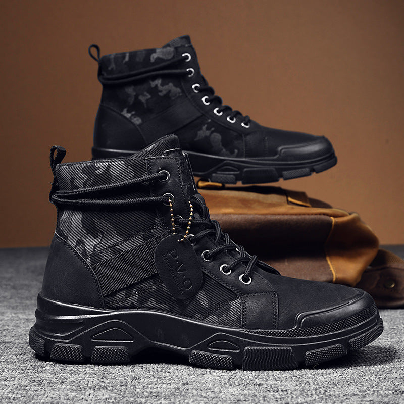 Popular Men's Boots 2021 Autumn New Men's Camouflage Boots Trendy Casual Martin Boots Retro Desert Military Boots Wholesale